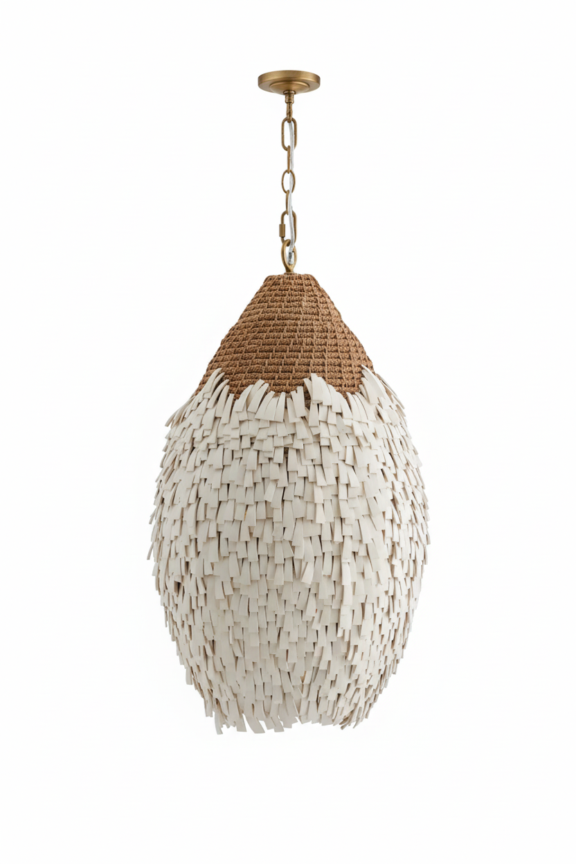 Arteriors Orla 1 Light 18 inch Natural and Antique Brass Pendant Ceiling Light