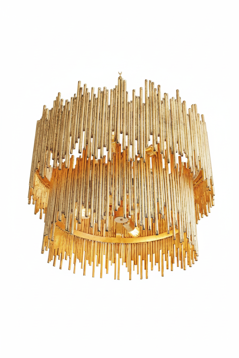 Arteriors Prescott 8 Light 28 inch Gold Leaf Two-Tiered Chandelier Ceiling Light