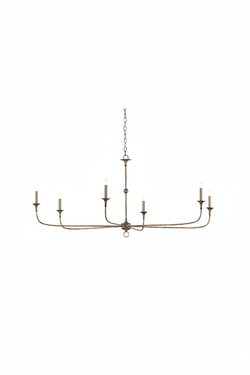 Currey and Company Nottaway 6 Light 61" Wide Single Tier Candle Style Chandelier