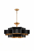 Currey and Company Grand Lotus 6 Light 30" Wide Wrought Iron Chandelier / Semi-Flush Ceiling Fixture