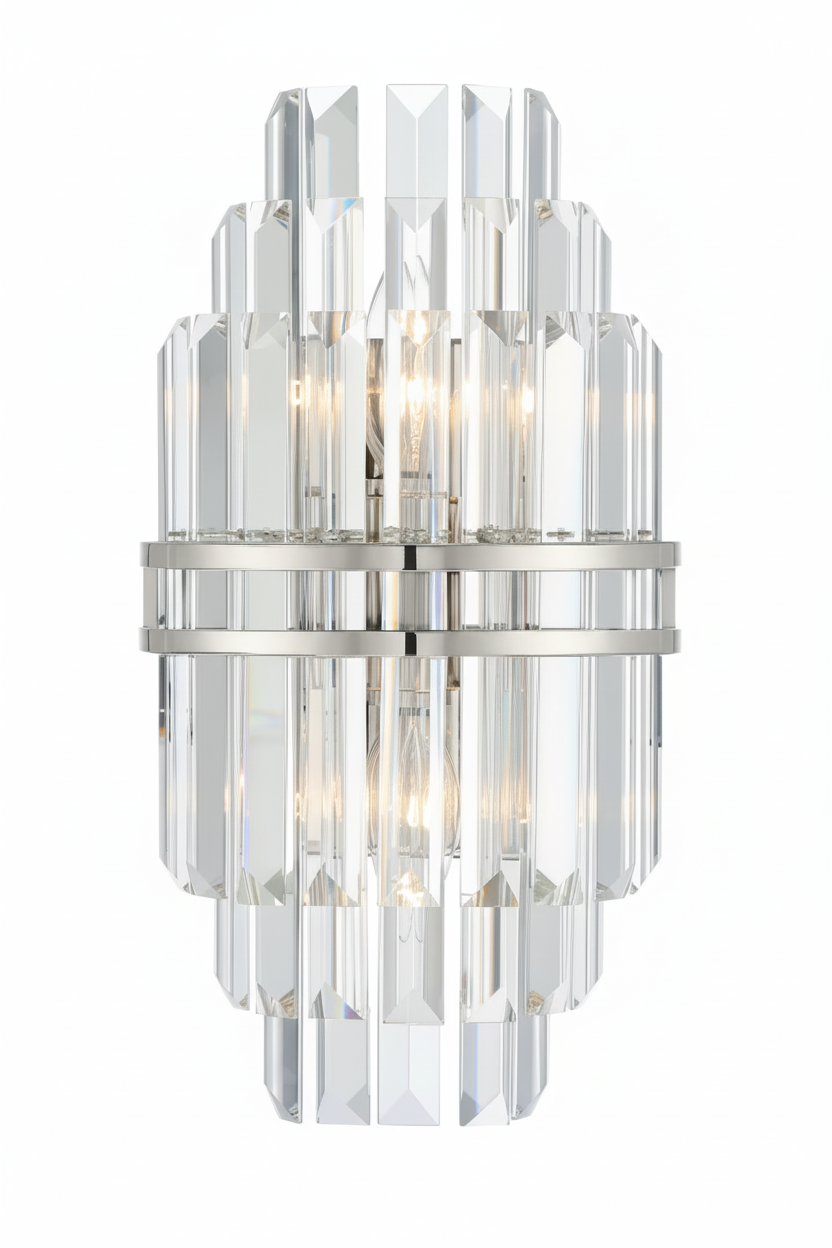 Crystorama Hayes Sconce Wall Light in Polished Nickel