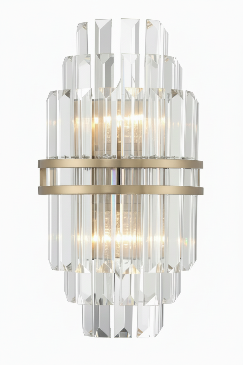 Crystorama Hayes Sconce Wall Light in Aged Brass