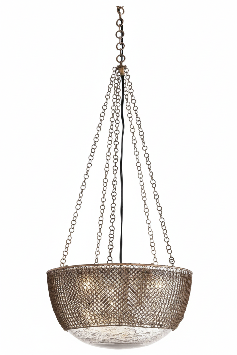 Arteriors Chainmail 3 Light 15.5 inch Antique brass Pendant Ceiling Light